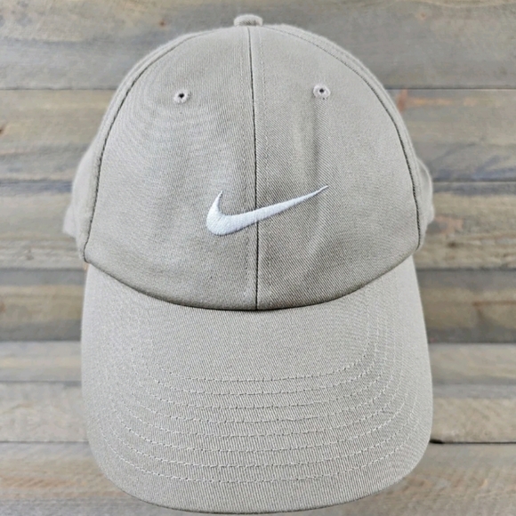 Nike Other - Nike Golf Hat Cap 100% Cotton Tan White Adjustable Strapback Lightweight